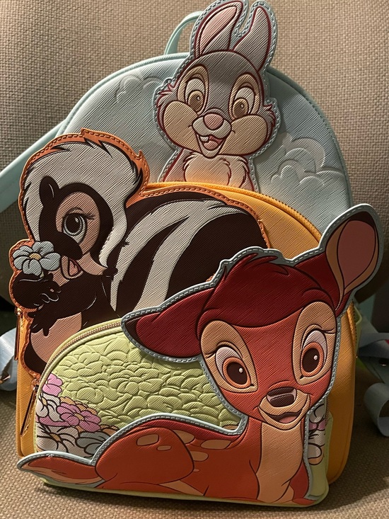 Disney Handbags - Disney Pastel Multi Bambi, Thumper & Flower Appliqué Backpack